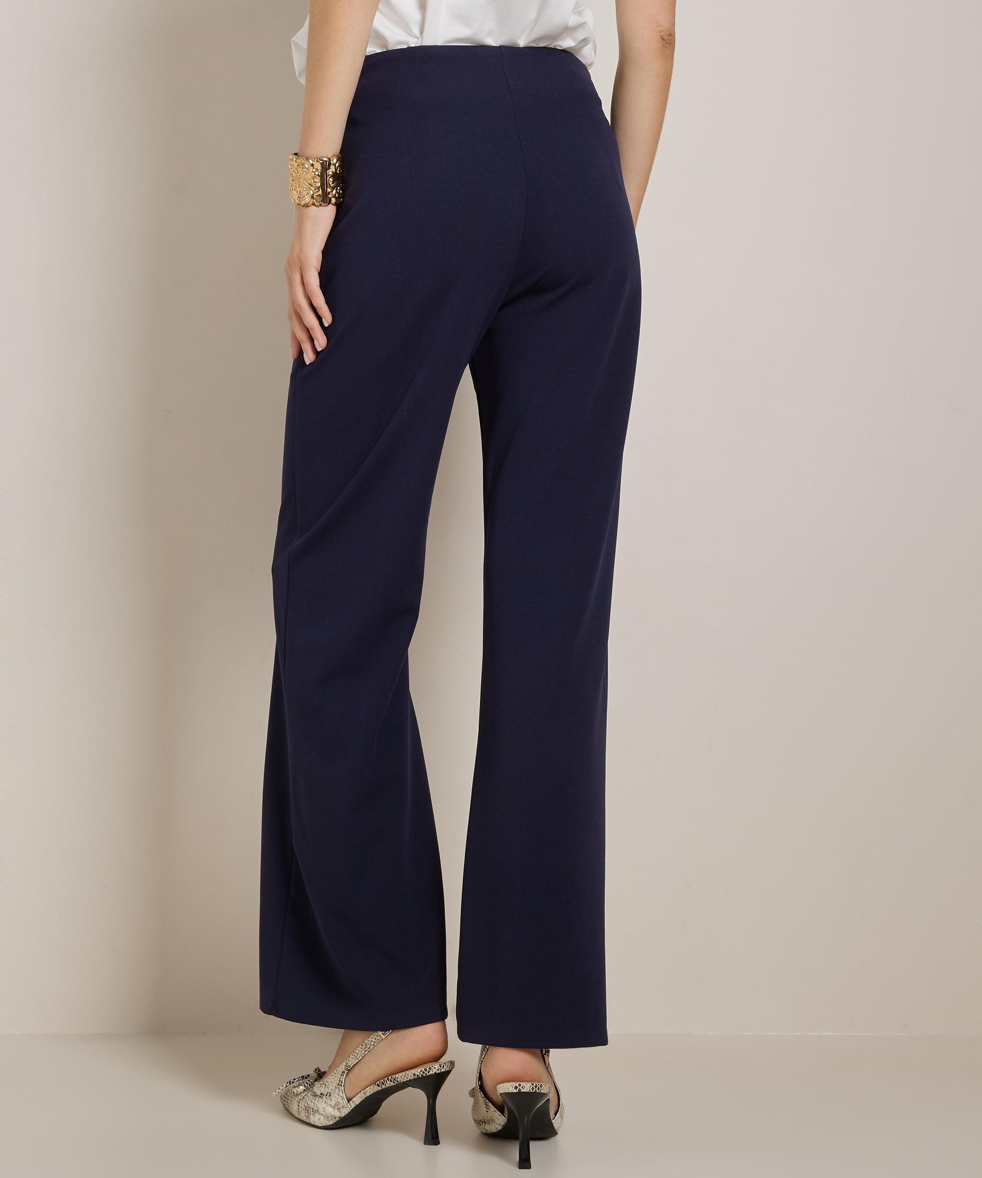 wide fit broek met sierknopen