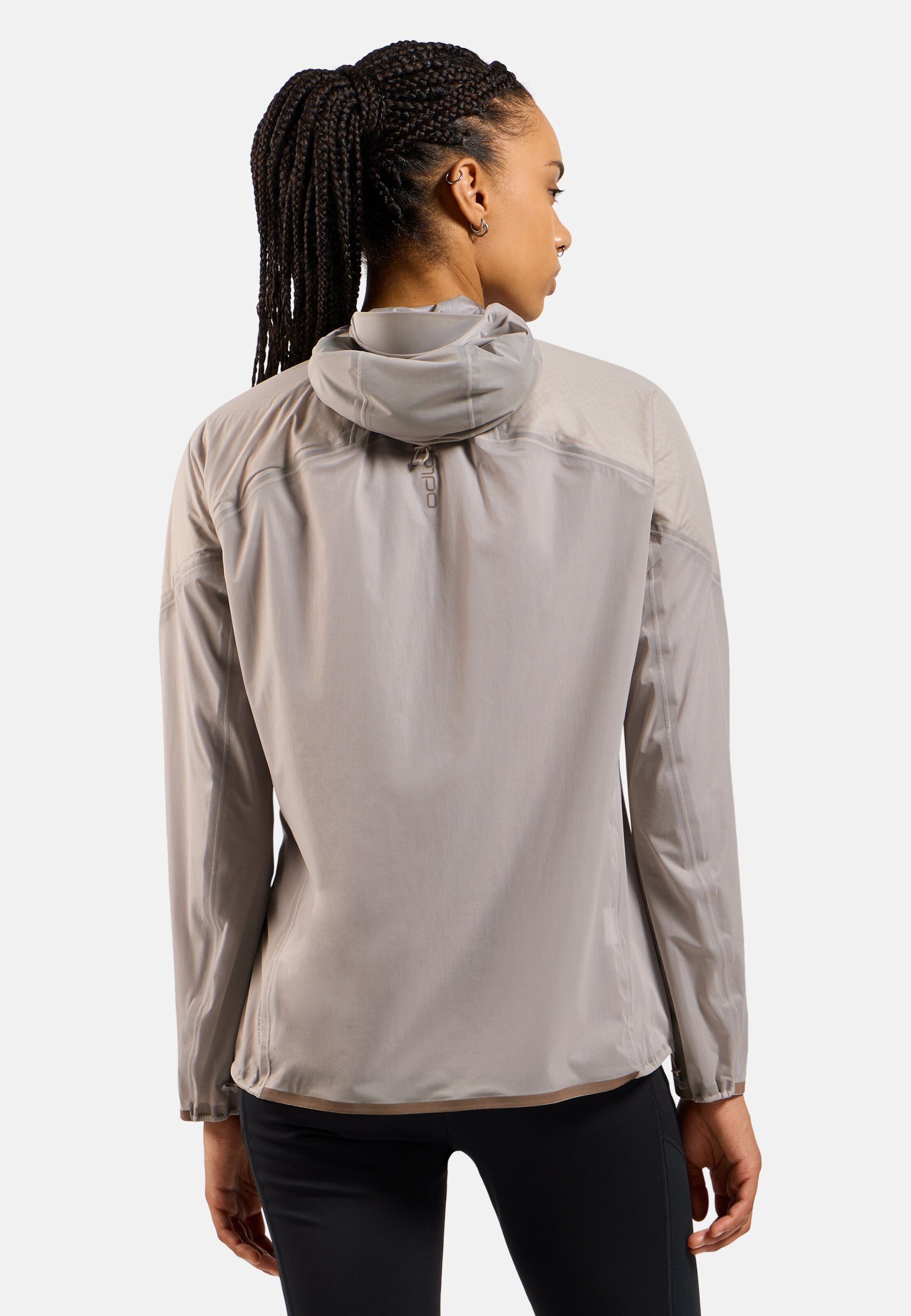 Isolierte und wasserdichte Dual Dry Performance Knit Laufjacke in silver cloud