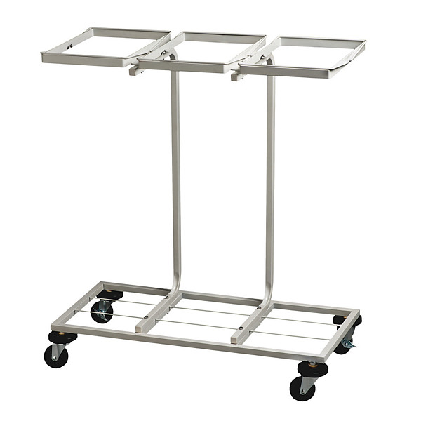 Support sac mobile pour le tri selectif blanc 3 x 110 litres