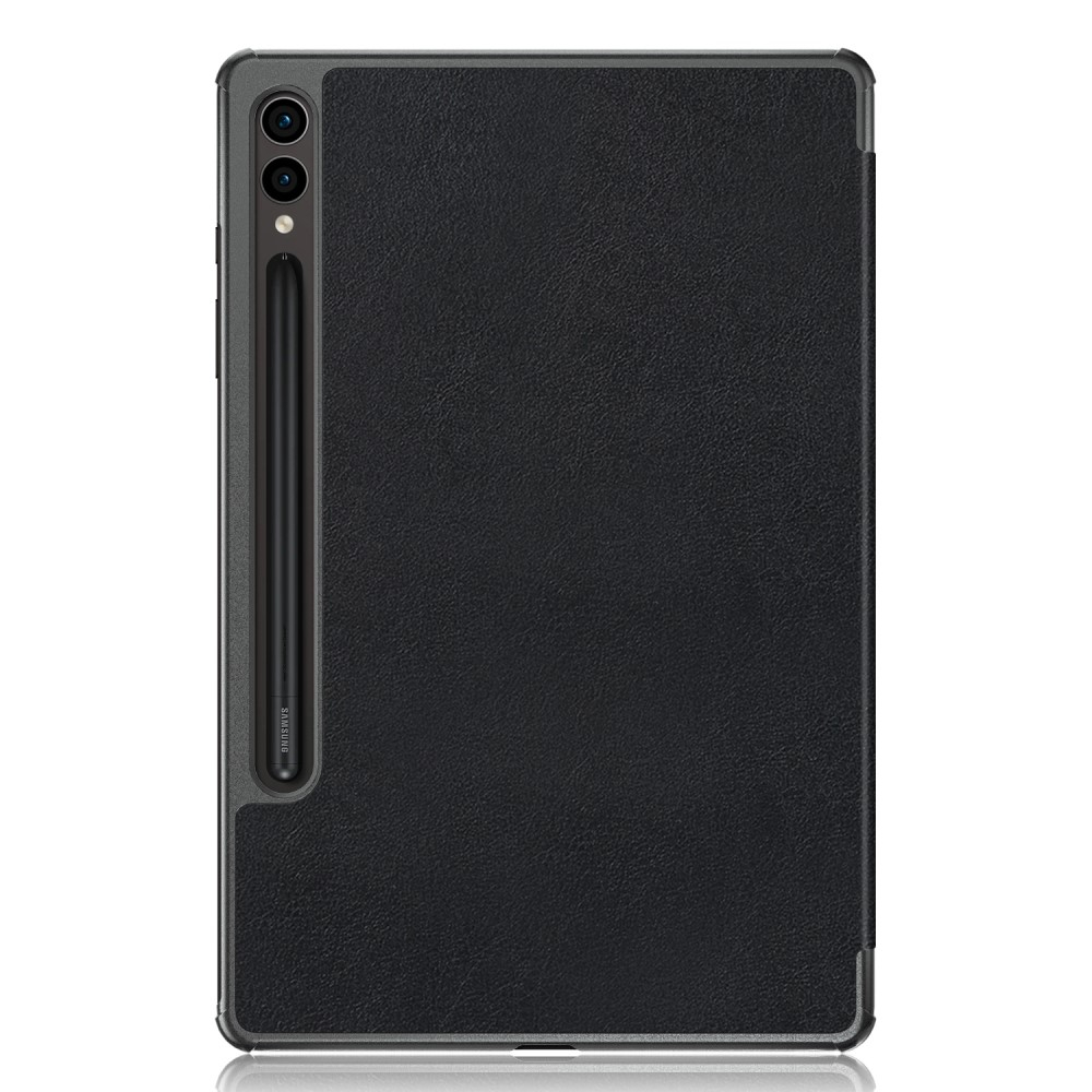 Samsung Galaxy Tab S9 Flipcase Hülle Ledertasche mit Aufstellfunktion Litchi Look   S-Pen Halterung - Schwarz