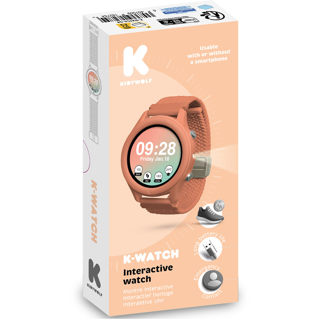 kidywolf k-watch interactief horloge - koraal