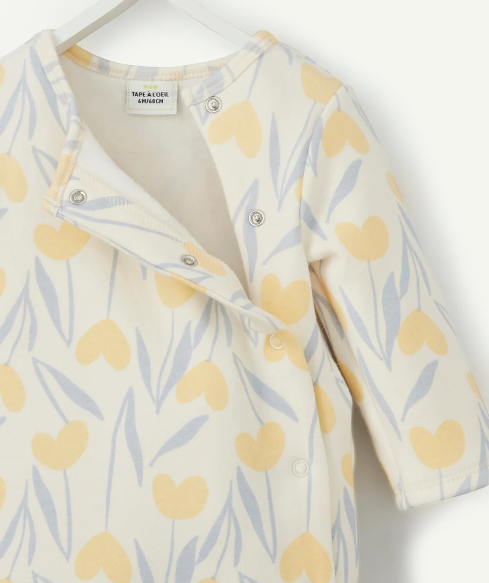DORS BIEN EN FIBRES RECYCLÉES IMPRIMÉ FLEURS ET COEURS