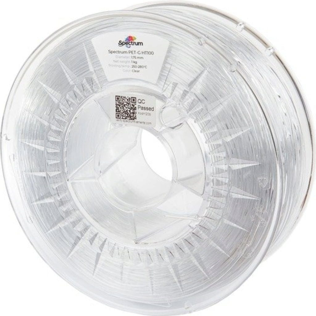 Spectrum  PET-G HT100 Clear, 1,75 mm / 1000 g    Temperaturbeständiges PET-G mit ausgezeichneter Dimensionsstabilität