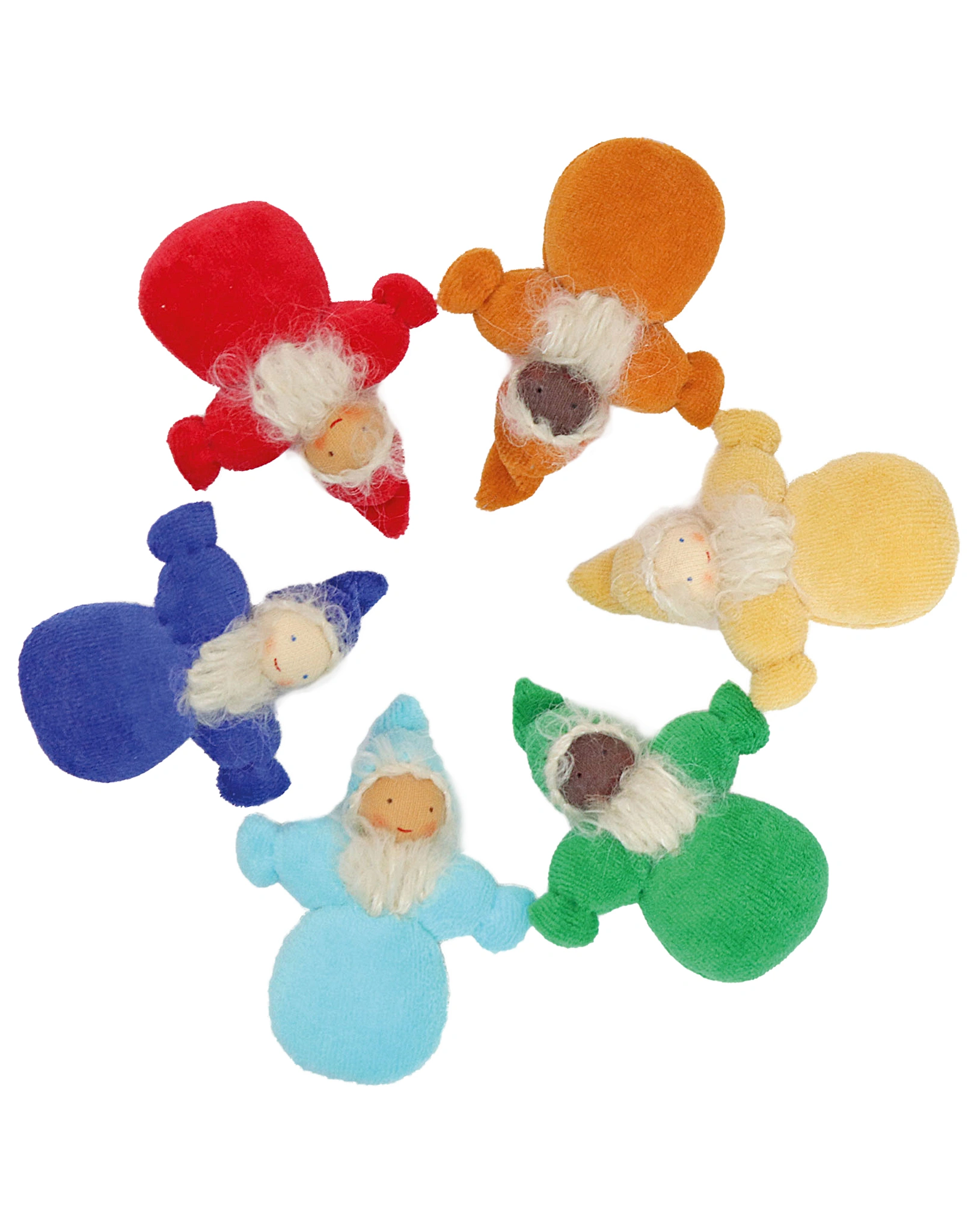 Stoffpuppen-Set REGENBOGEN TASCHENZWERGE 6-teilig