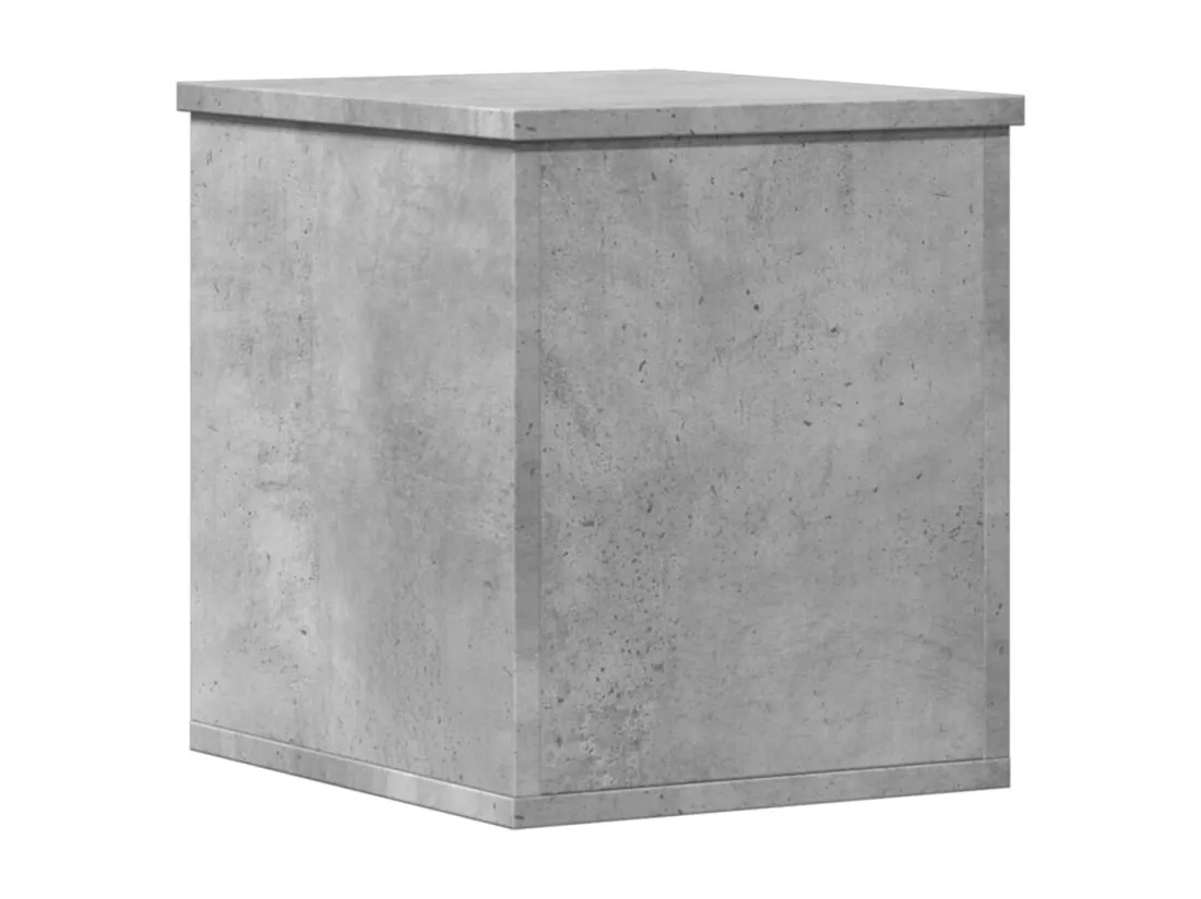 Boîte de rangement gris béton 30x35x35 cm bois d'ingénierie