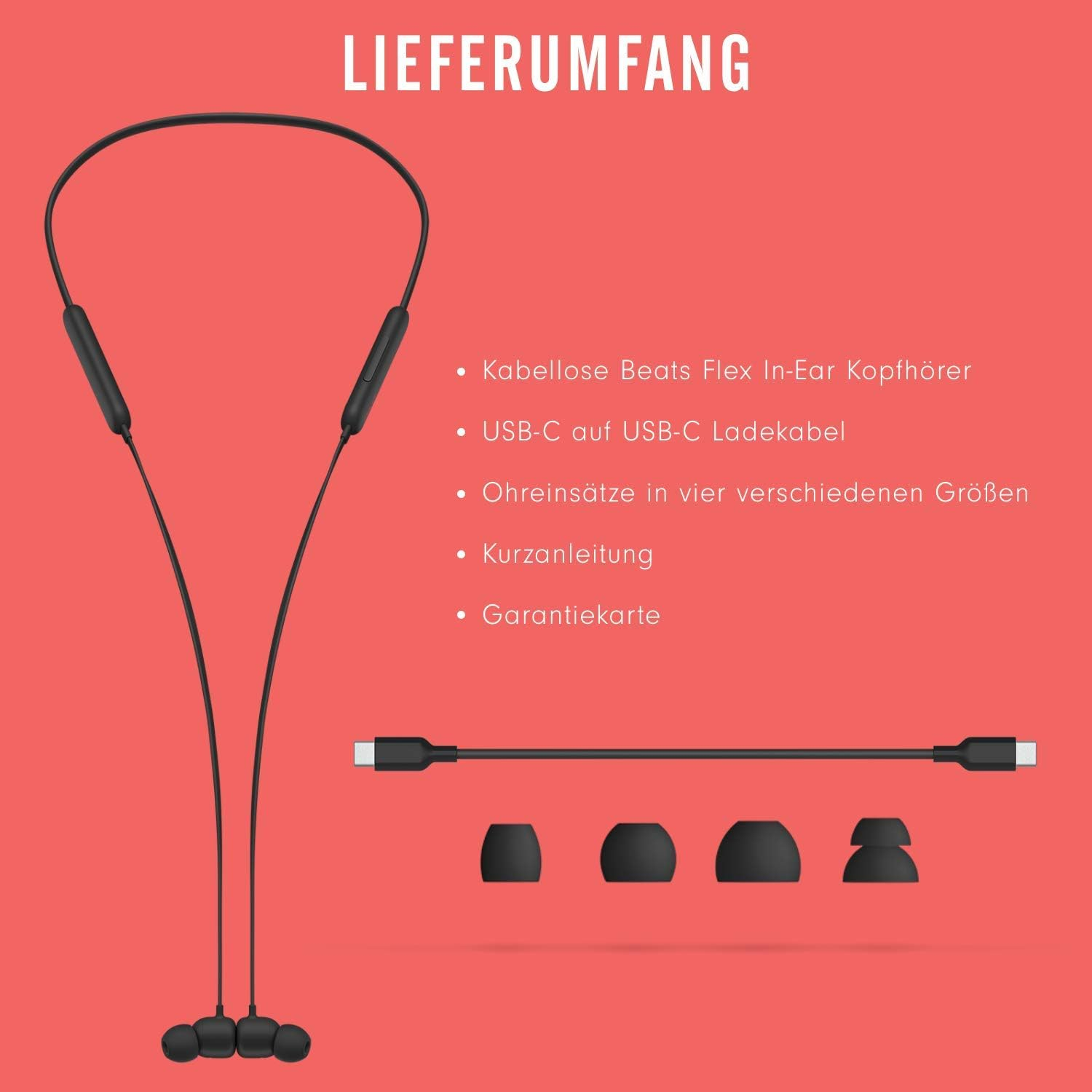 Flex magnetische Wireless Bluetooth Kopfhörer In-Ear Headset  (MYMC2ZM/A) - Schwarz