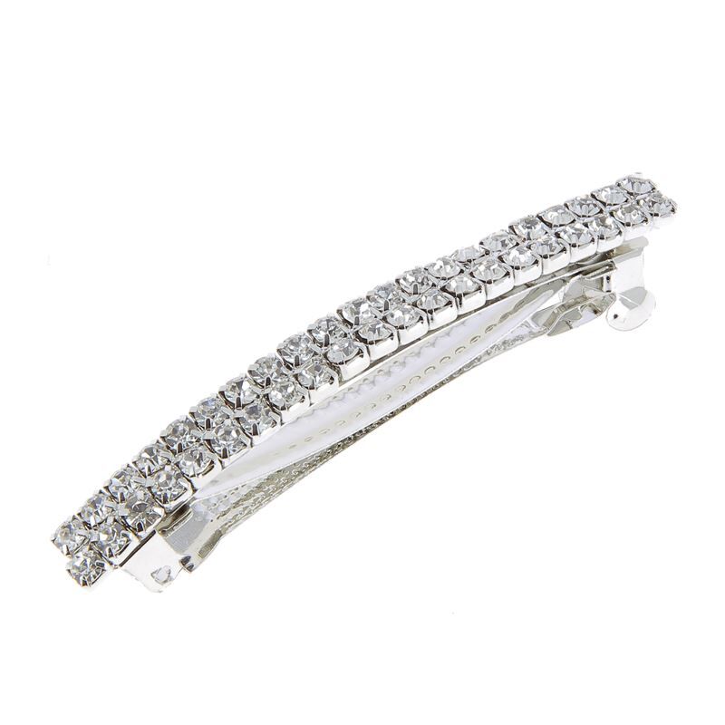 Barrette argent strass rectangle