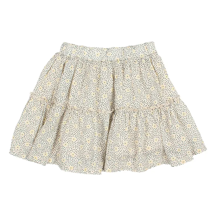 Búho Jupe Fleurie Voile de Coton | Ecru