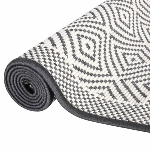 vidaXL Uteteppe grå og hvit 80x150 cm vendbart design