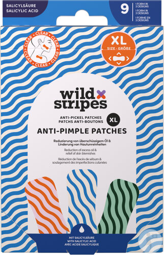 Wild Stripes Anti-Pimple Patches XL Clear 9 Pièces