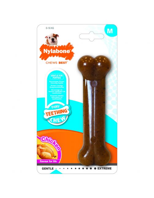 Nylabone Puppy Bone Flexible Bruin - Hondenspeelgoed