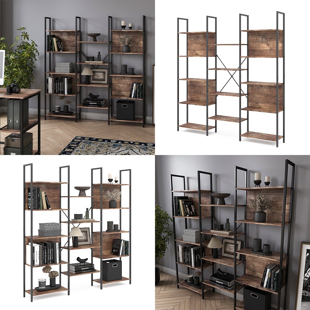 Vicco Bücherregal Fyrk Eiche Schwarz 158 x 167 cm offene Fächer