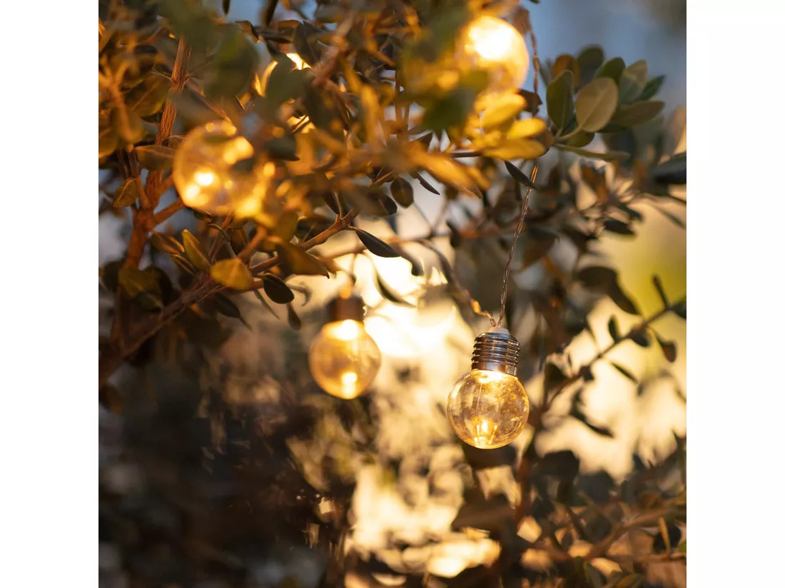 Guirlande d’Ampoules LED Solaire Galilei 2m 3000K Blanc chaud