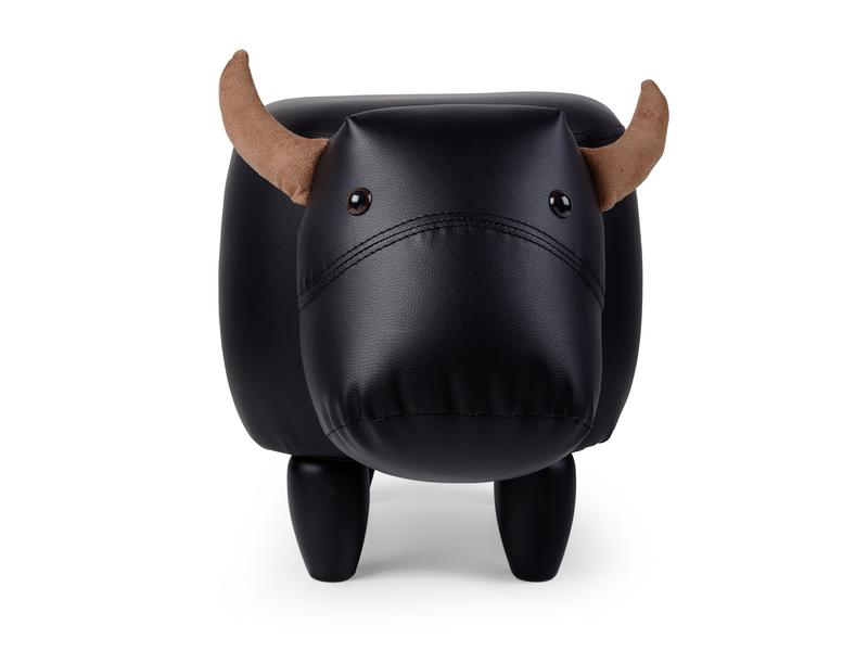 zoosy Kinderhocker Kuh Nero Schwarz Taburett in Kuhform