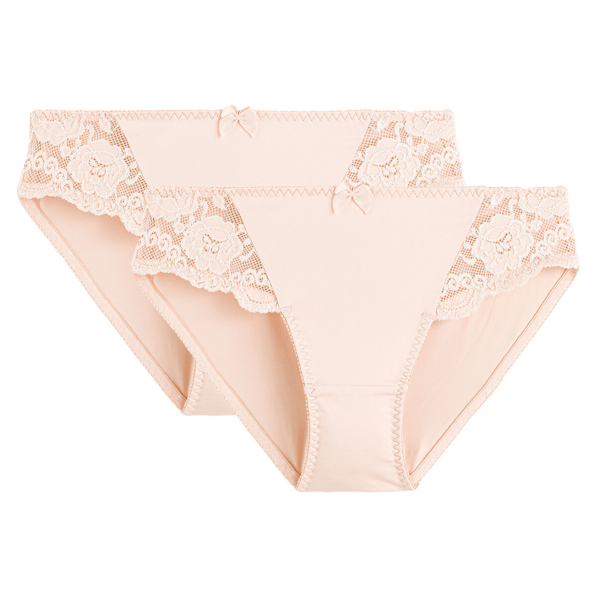 ANNE WEYBURN<br>Conjunto de 2 calcinhas em renda e microfibra, Anthea