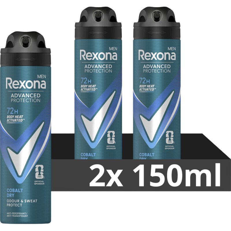 Rexona Deodorant spray 72h dry cobalt 2-pack