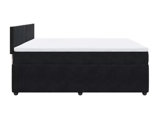 Sommier à lattes de lit avec matelas Noir 180x200 cm Velours