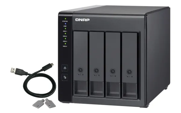 QNAP TR-004 - Harddisk-array - 0 TB - 4 bays (SATA-300) - USB 3.2 Gen 1 (ekstern)