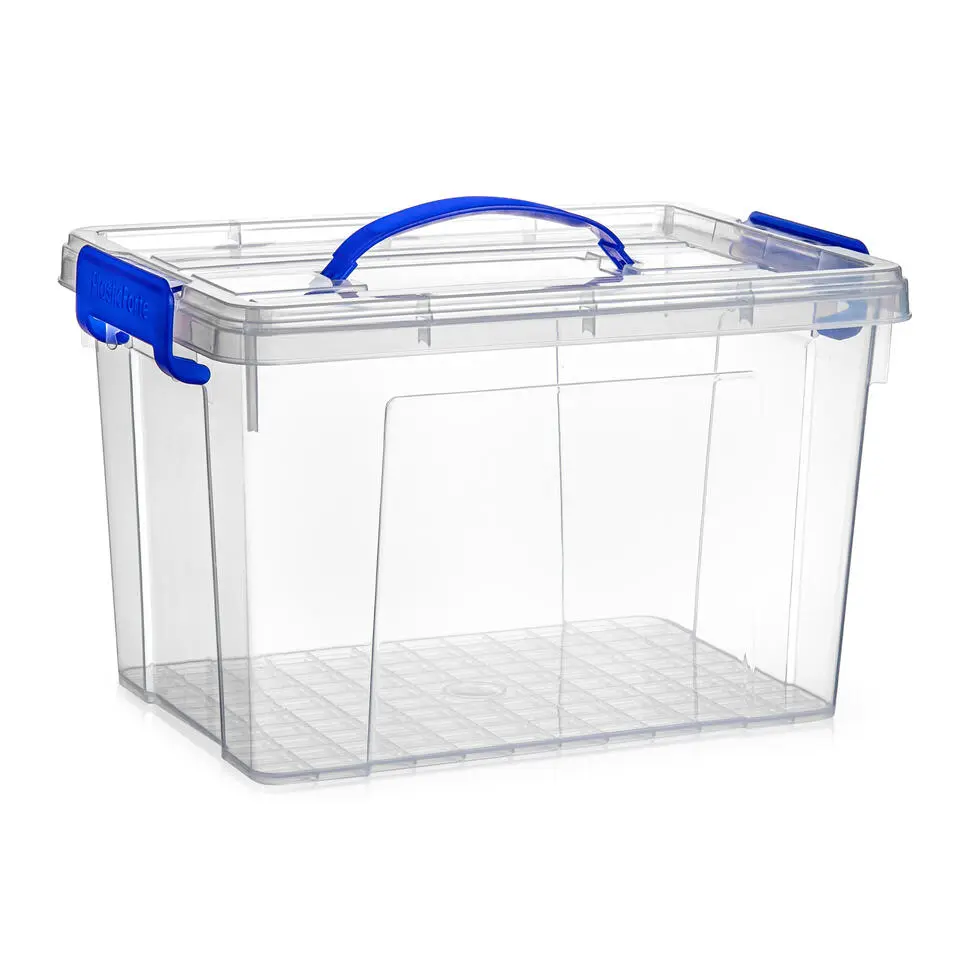 Plasticforte Opbergbox met deksel - blauw - 11L - kunststof