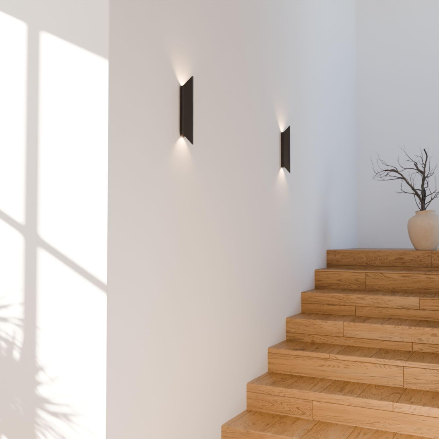 Wandleuchte 'Aviso' LED 2700 K warmweiß Up & Downlight Wandlampe Innen Aluminium schlankes Design modern Wohnzimmer Flur (Schwarz)