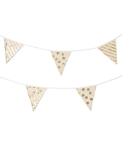 guirlande drapeaux textile dorée 8 m