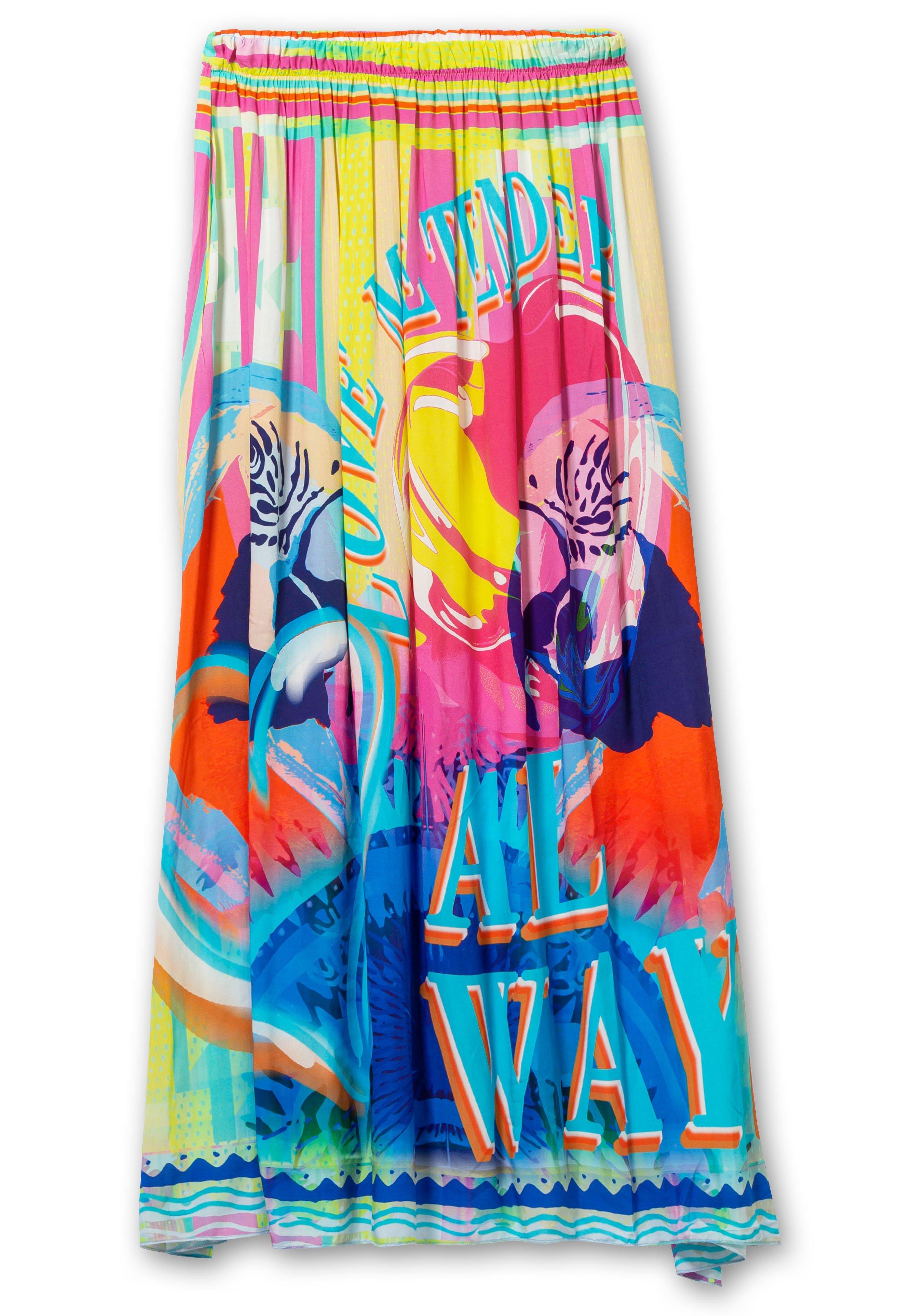 Maxirock aus Viskose, im Multicolor-Muster