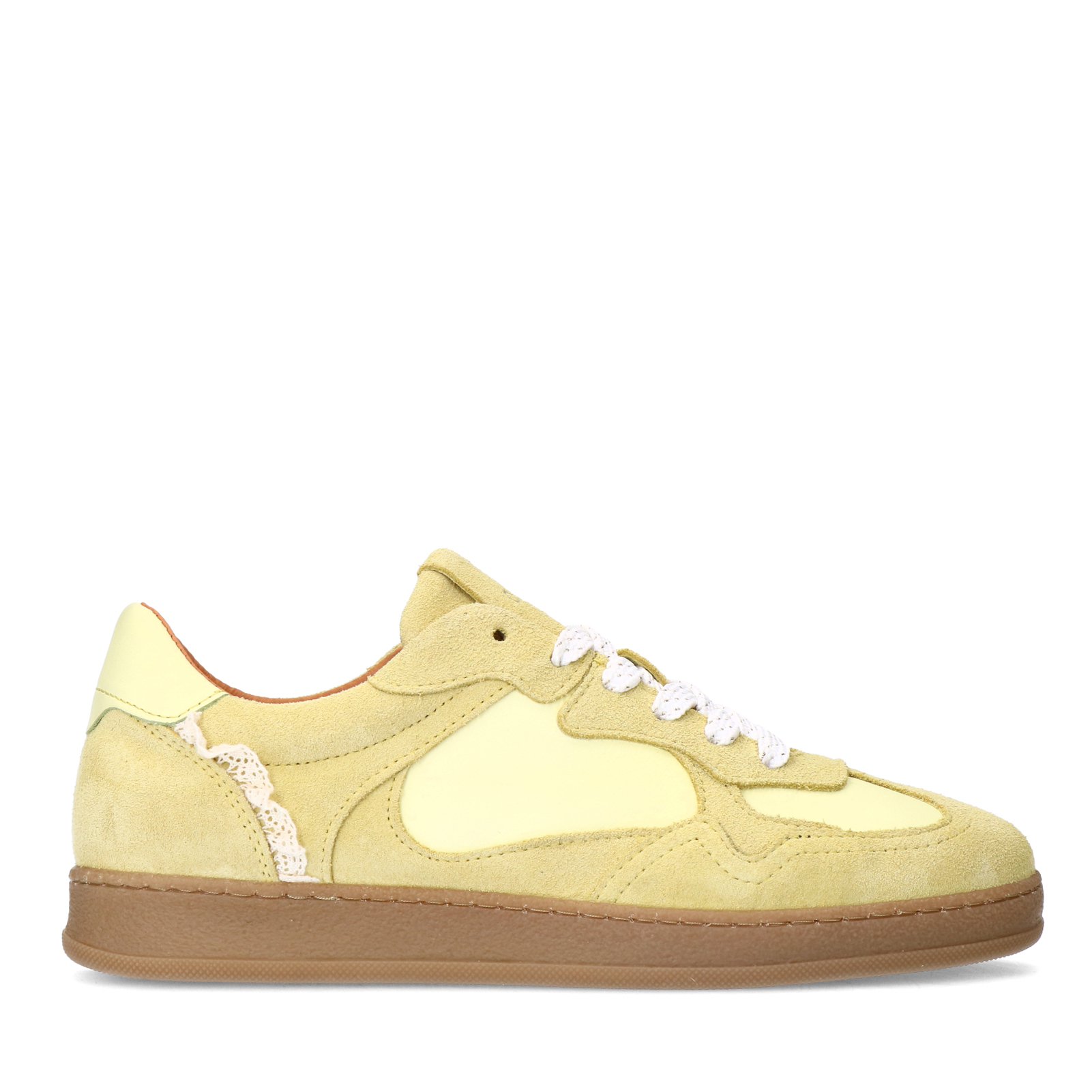 Gele sneakers met kant