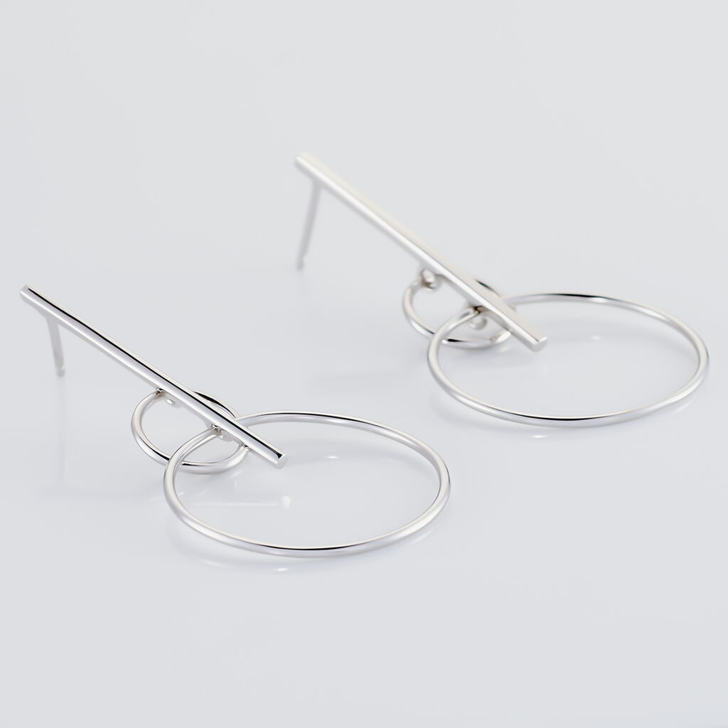 Boucles D'oreilles Pendantes Enissa Argent Blanc
