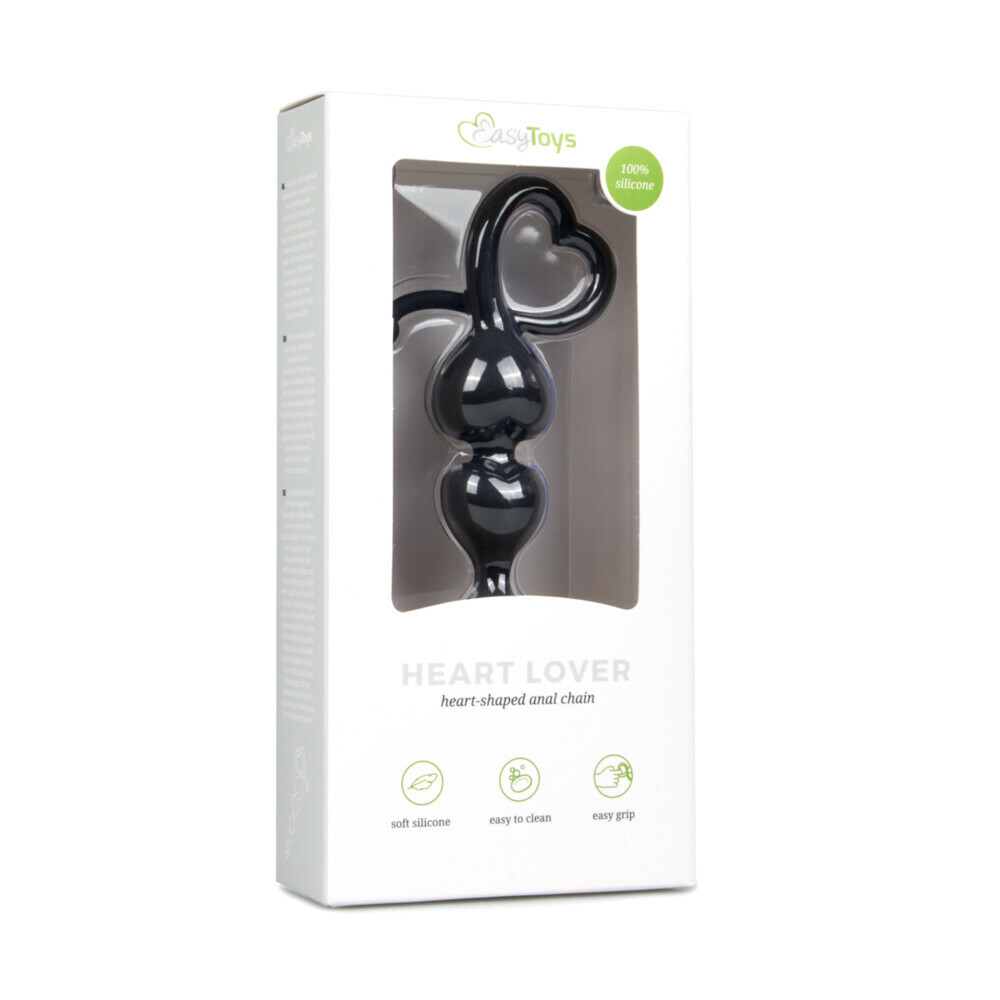 Easytoys Anaal Kralen met Hartje Zwart