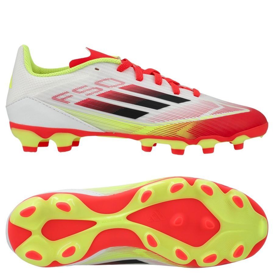 adidas F50 League MG Pure Victory - Blanc/Noir/Jaune Enfant