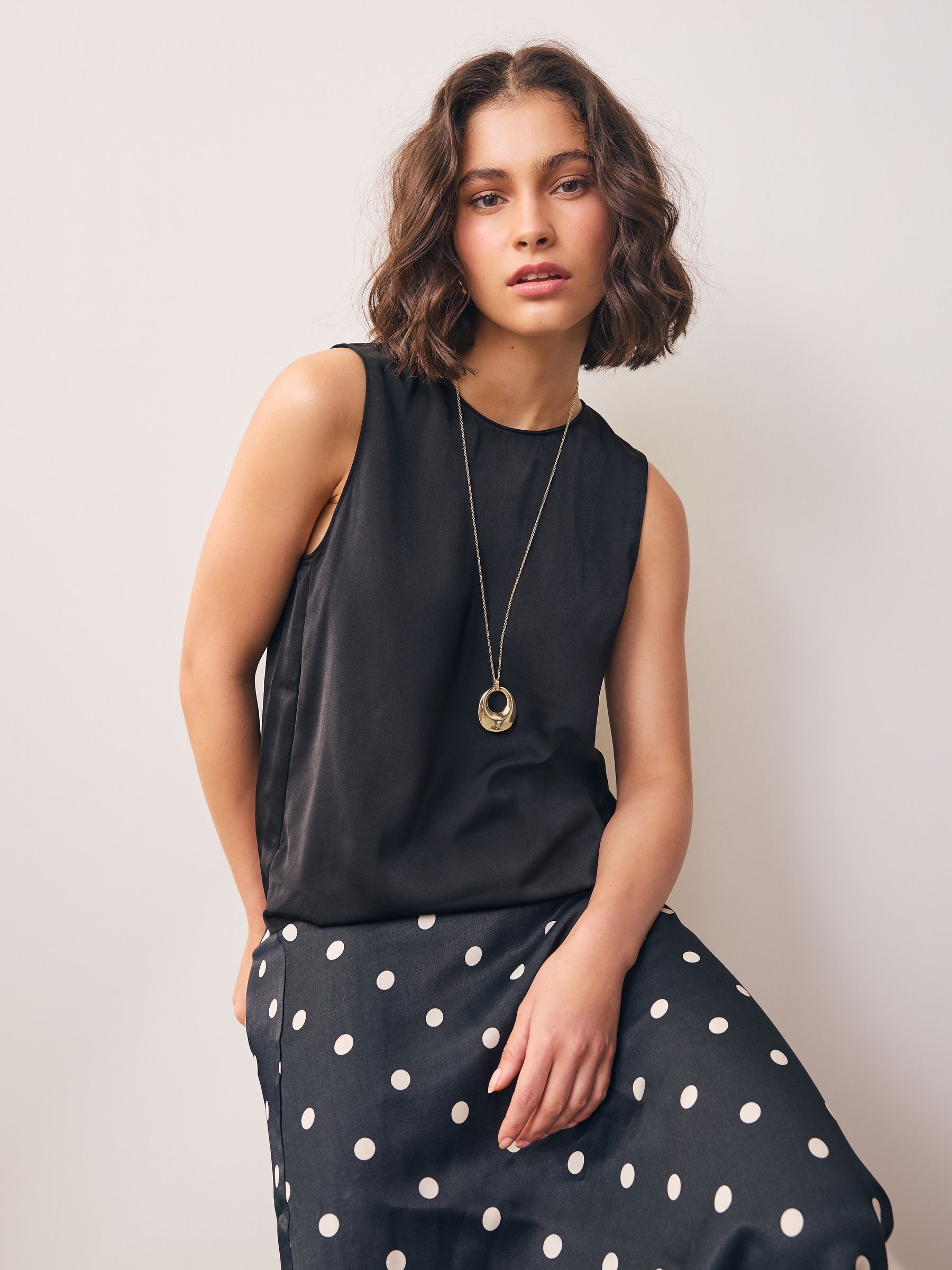 Goudkleurig - Open Circle Drop Long Necklace