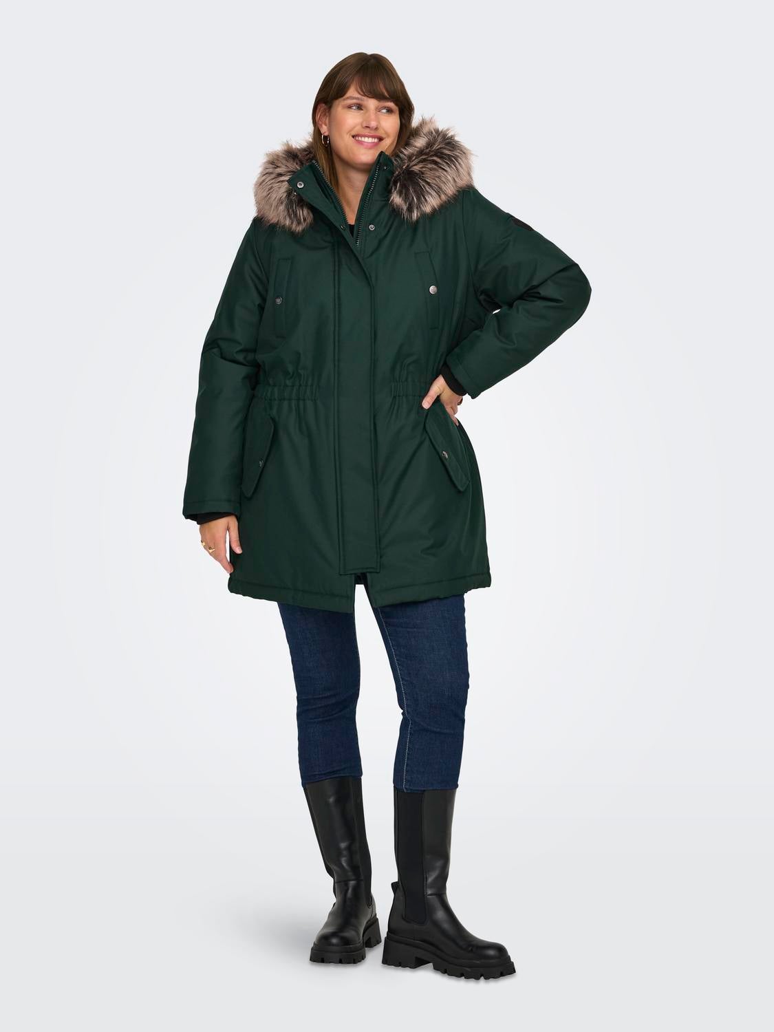CARIRENA Langer Parka Scarab