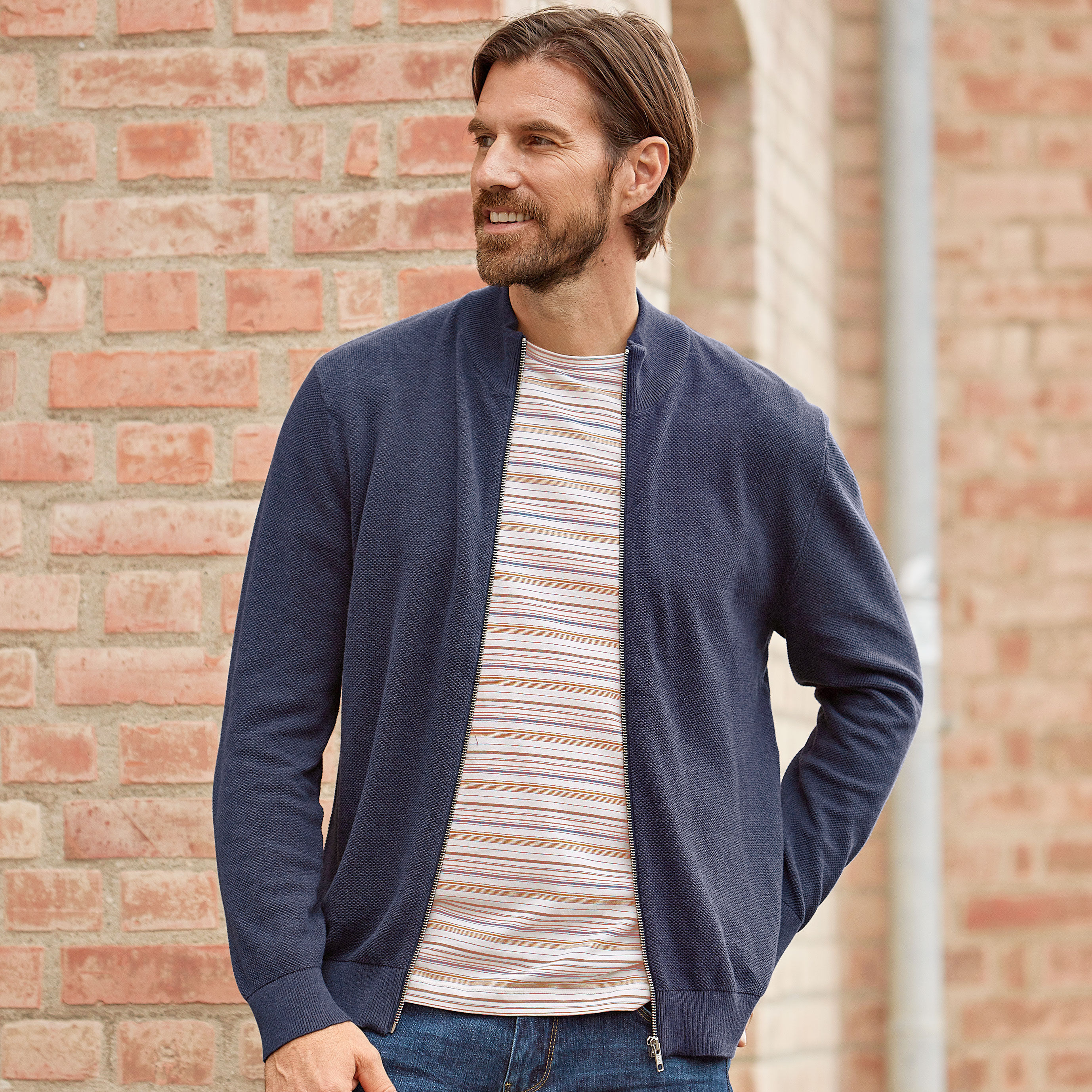 Herren Strickcardigan mit Reissverschluss