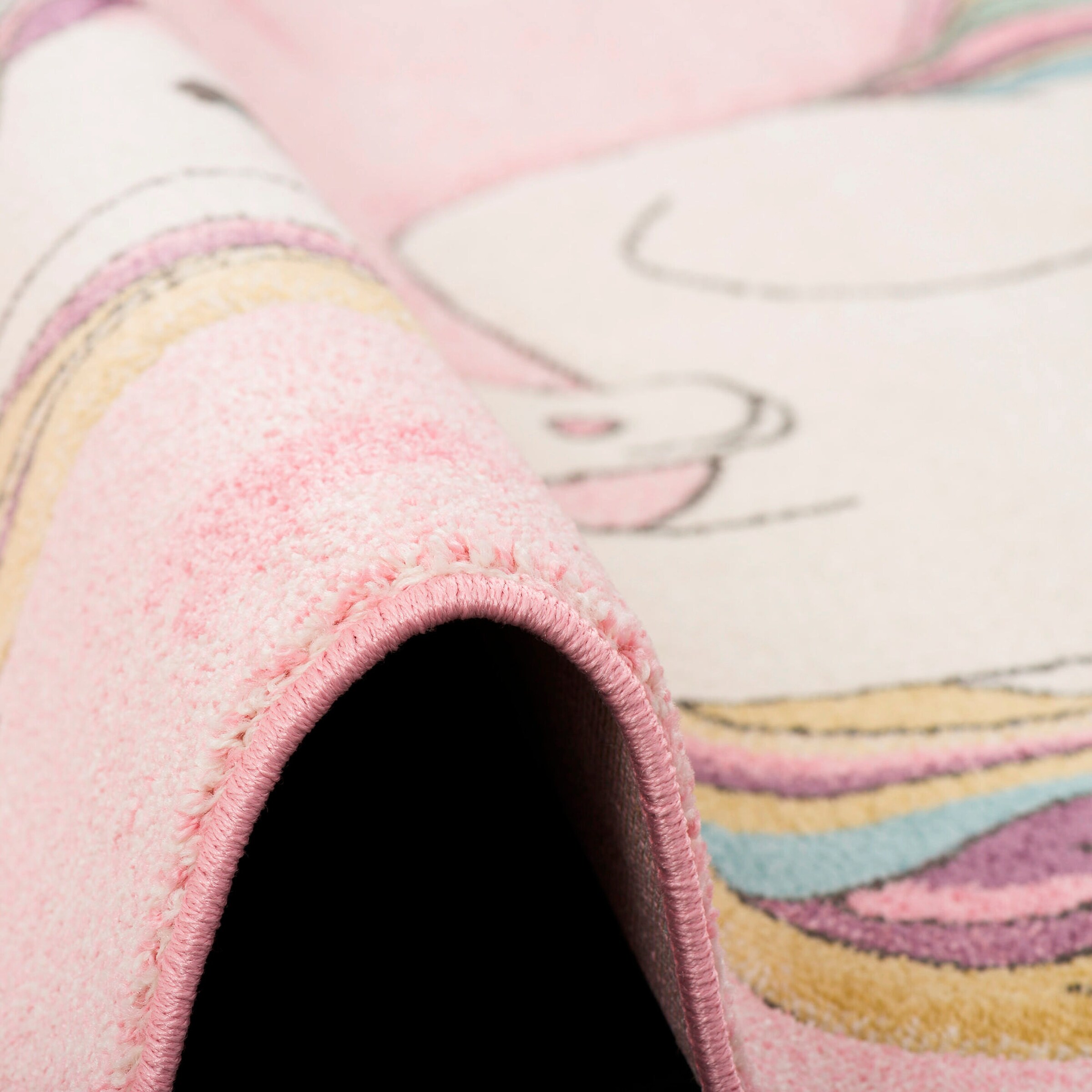 Pergamon Kinder Teppich Maui Kids Einhorn Pastell Rosa - 140x200 cm