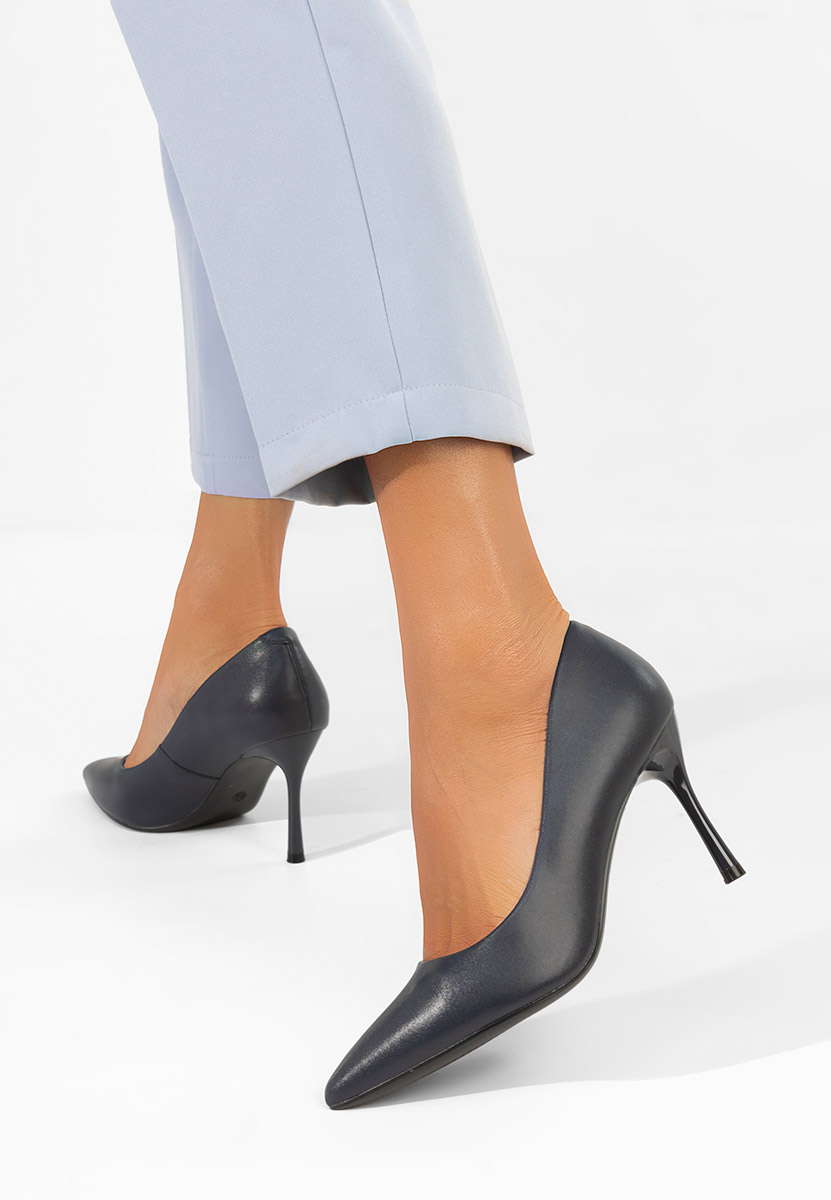 Chaussures stiletto en cuir marine Velise