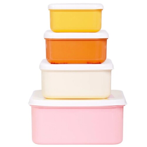 A little lovely company lunchbox set - regenbogen - 4st