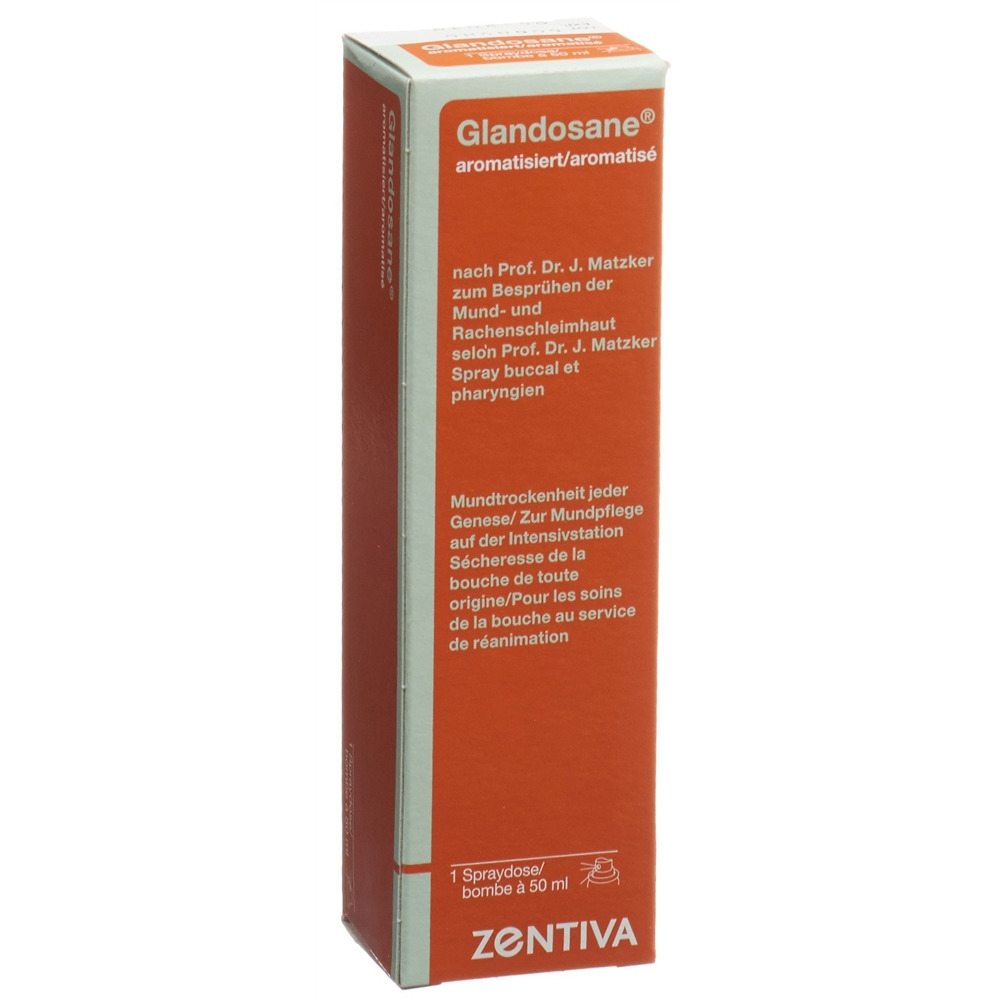 Glandosane Spray aromatisiert Aeros Spr 50 ml<br>50 ml, Aerosol Spray, Spray zur Anwendung in der Mundhöhle, Lösung, aromatisiert