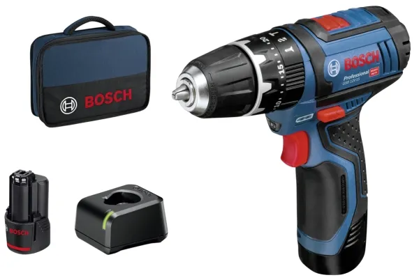 Bosch AKKUSLAGBOREMASKINE GSB 12V-15 2X2AH BAG