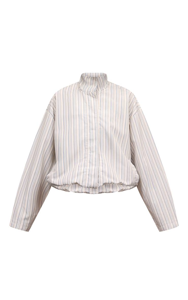 Bleu Veste Boutonnée À Rayures