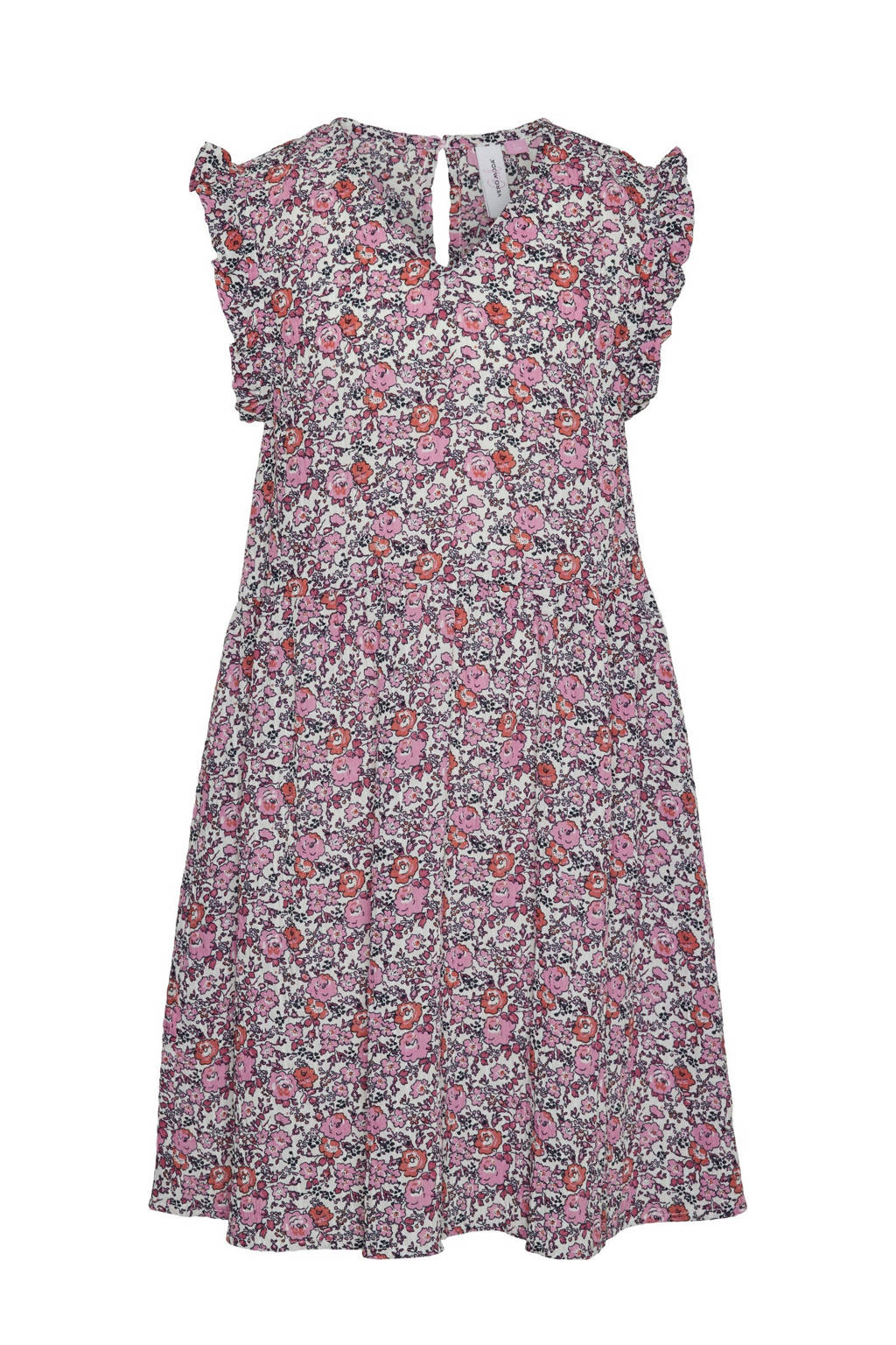VERO MODA GIRL gebloemde jurk VMTARA roze/oranje/wit