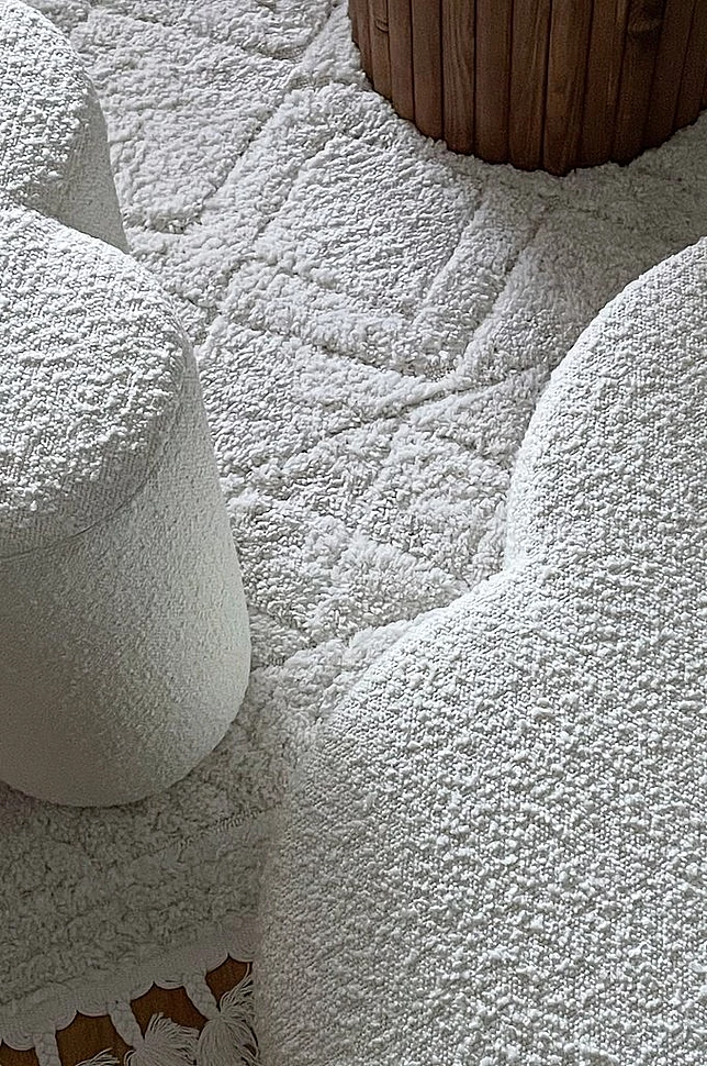 Bodhi puff i bouclé Ø 70 cm