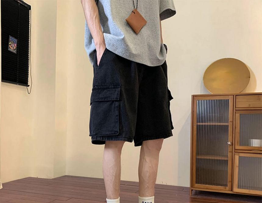 GRAYCIOUS - Mid Rise Washed Denim Shorts
