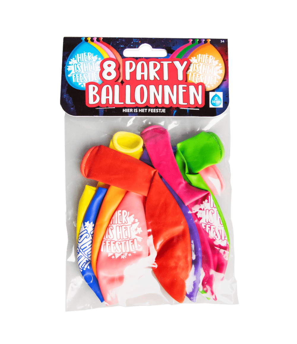 Ballonnen Hier is 't Feest 30cm 8st
