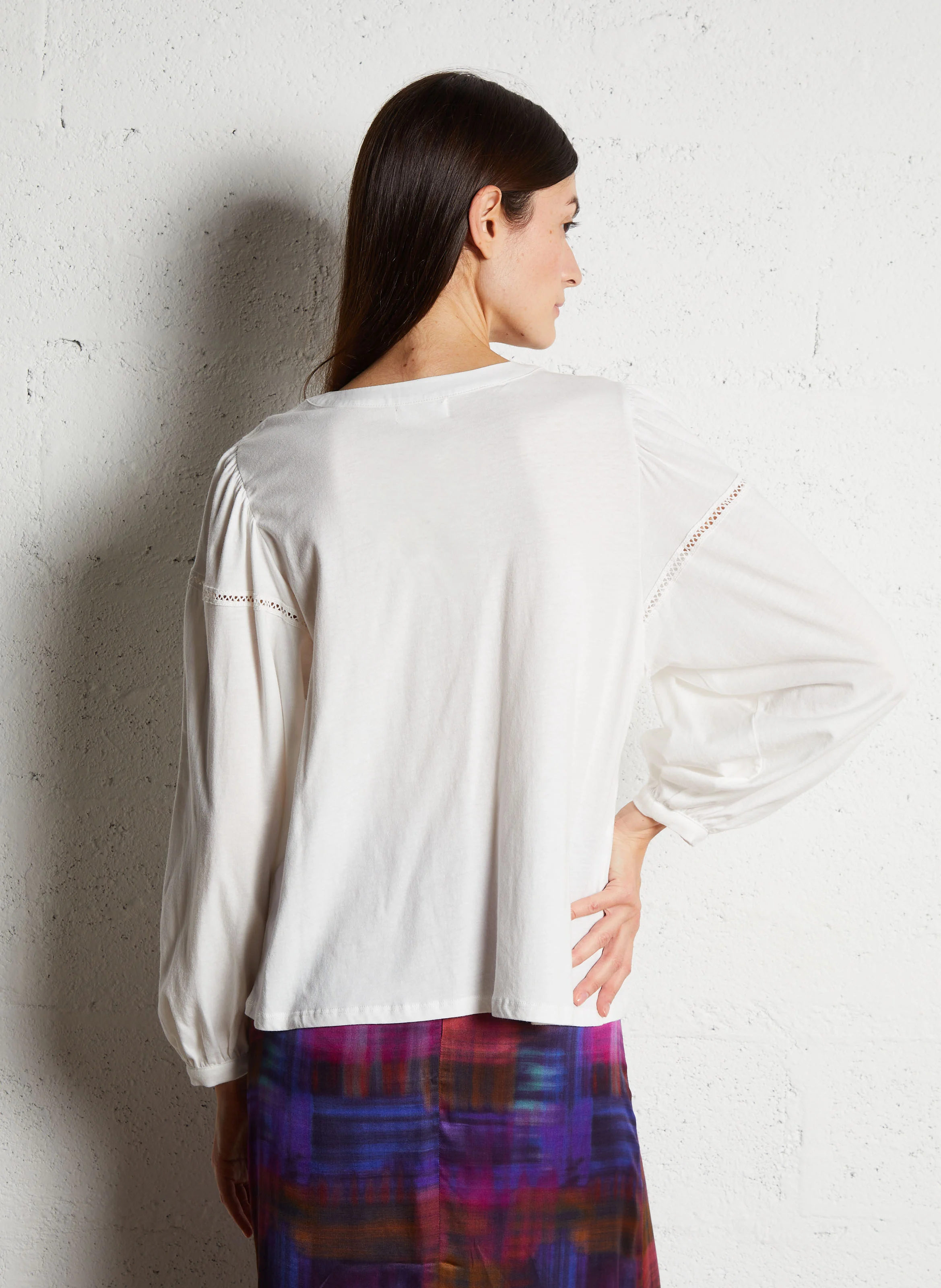 IOMILIE - Blouse brodée en coton| Blanc