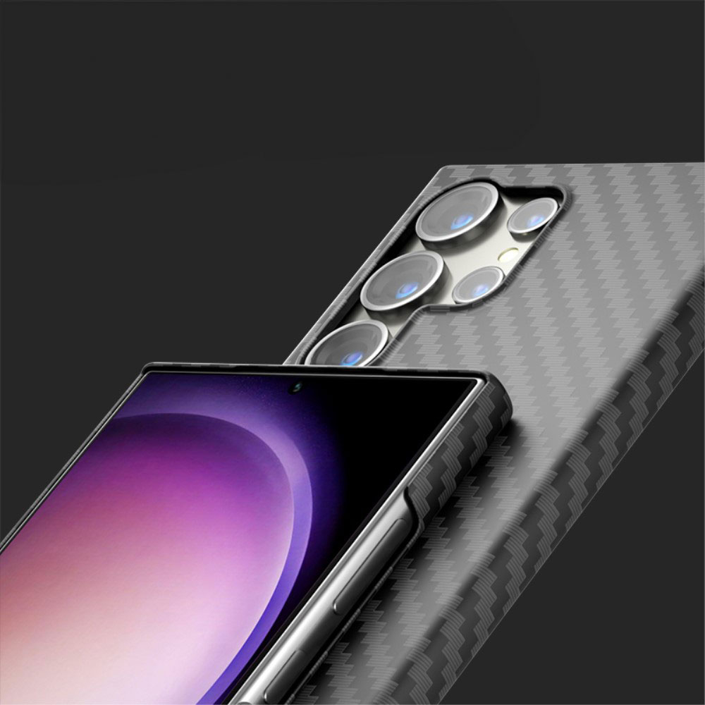 Samsung Galaxy S24 Ultra Hardcase Hülle im Carbon Look - Schwarz