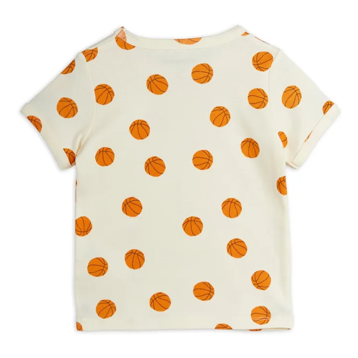 Mini Rodini T-Shirt Basketball Coton Bio | Ecru