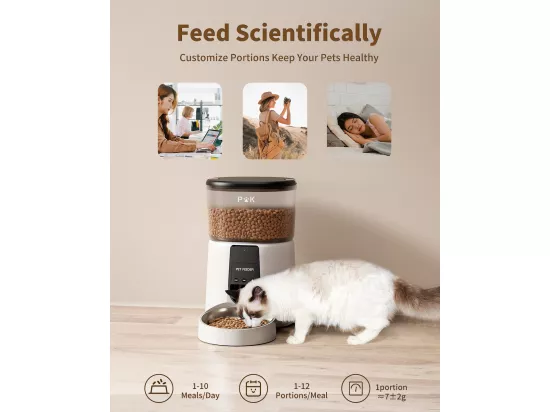 WiFi Distributeur Croquettes Chat Automatique avec App 4L 2,4G WiFi Distributeur Croquettes Chat et Chiens, APP Contrôle, avec Bol en Acier Inoxydable