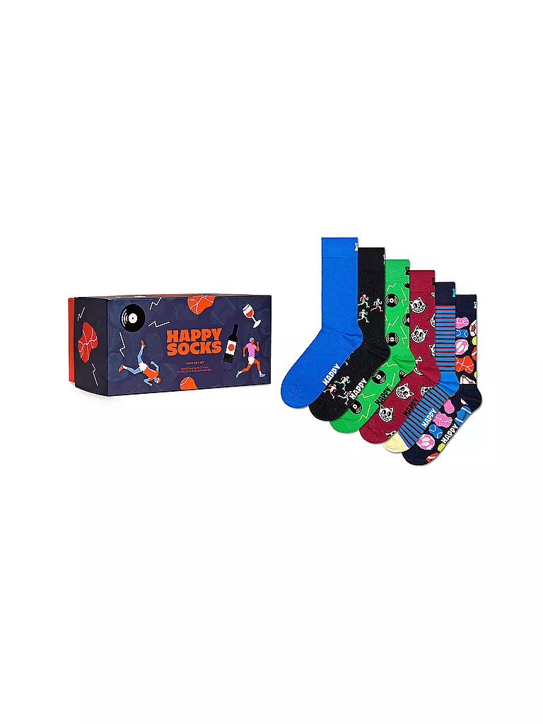 HAPPY SOCKS Damen Socken GIFT SET 7er Pkg 36-40 blau