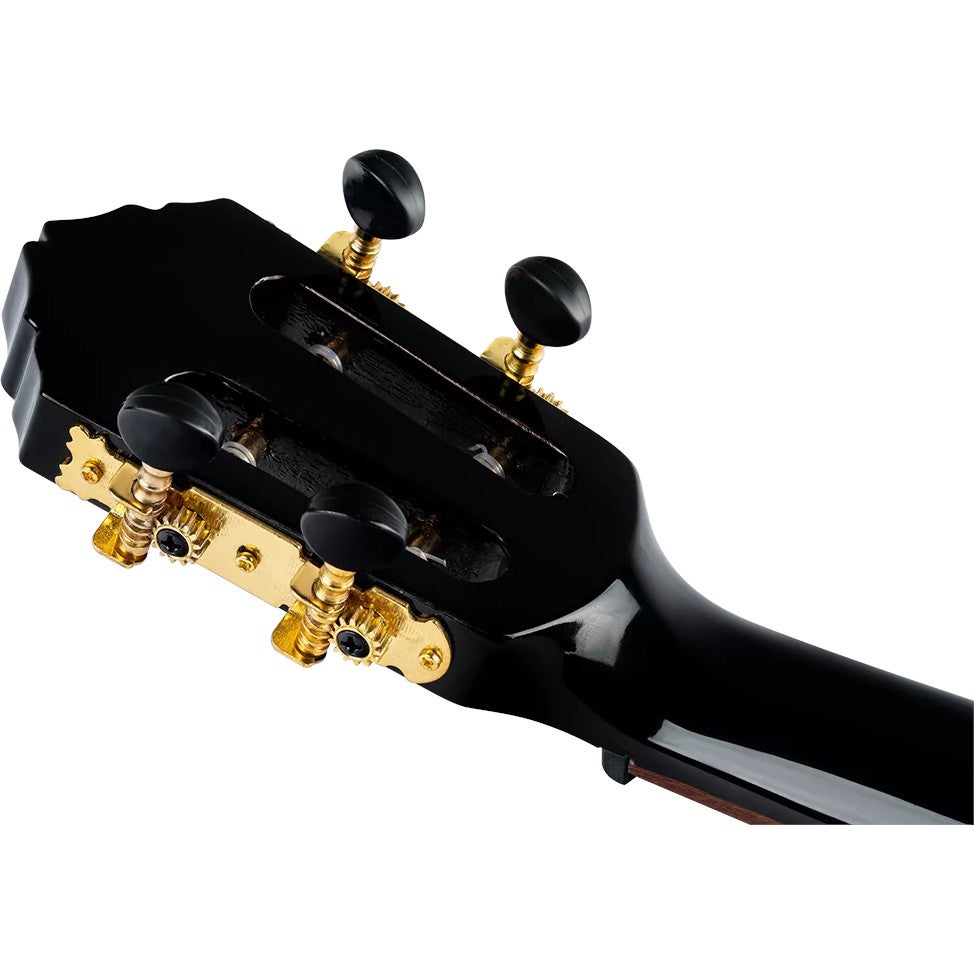 Ortega RUOX-SO Onyx Series Soprano Size Ukulele Black sopraan ukelele met gigbag