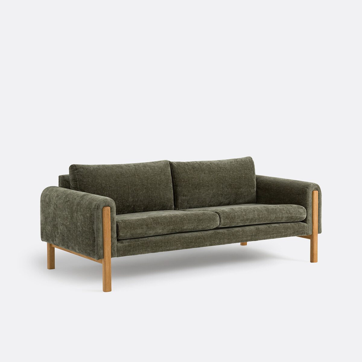 LA REDOUTE INTERIEURS<br>Sofá, veludo texturizado, 3 lugares, Vino